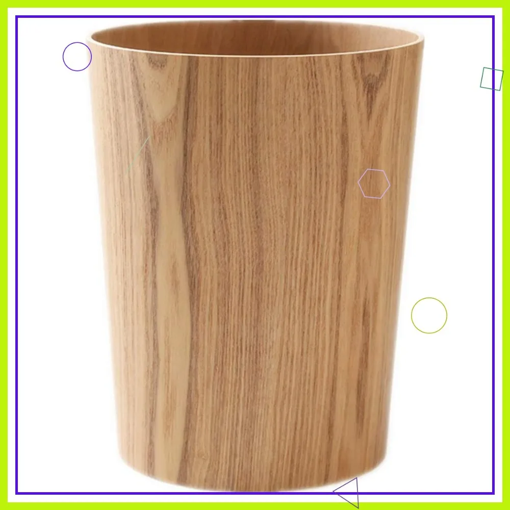

2.3 Gallon Japanese-Style Natural Wood Round Trash Can, Lightweight and Sturdy for Home Office Kitchen Bedroom
