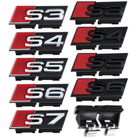 S3 S4 S5 S6 S7 Grill Emblem Car Front Grille Badge Decoration 3D ABS Auto Logo For Audi S3 S4 S5 S6 S7 Sline Quattro Accrssories