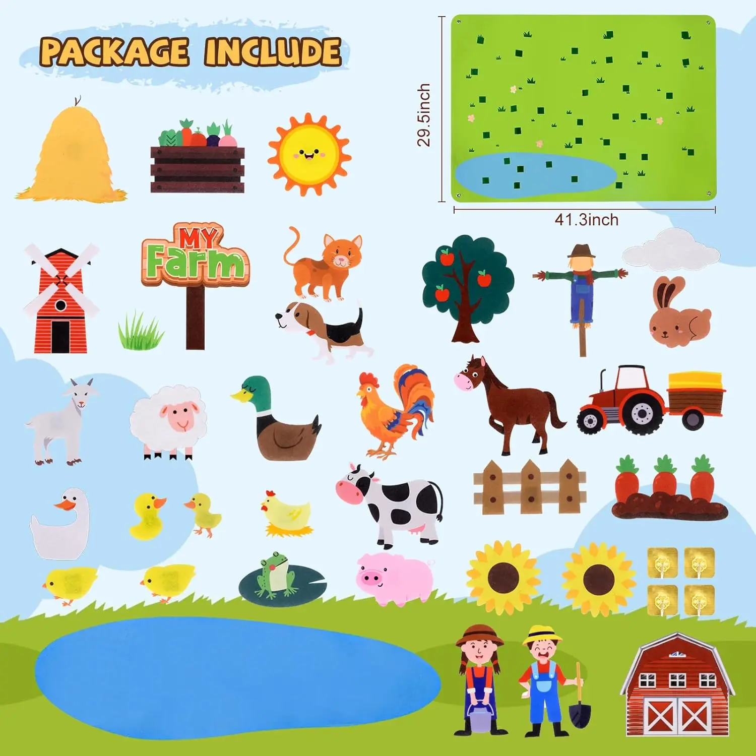 Zoo Tiere Filz Geschichte Bord Set Montessori Lernen Spielzeug Interaktive Storytelling Lehre Spielen Wand Hängen Kits Für Kinder Geschenk – Detail 15