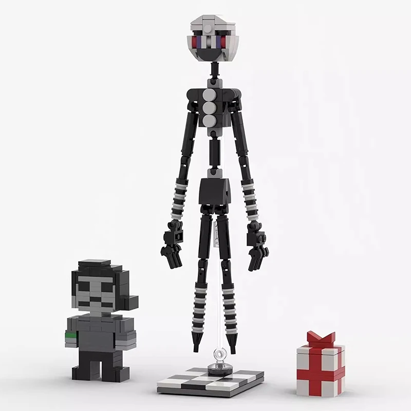 Bricklink MOC 아이디어 다섯 밤 공포 게임 Freddyed 액션 피규어 Fredbear Foxy Puppet 빌딩 블록 아이 장난감 할로윈 선물