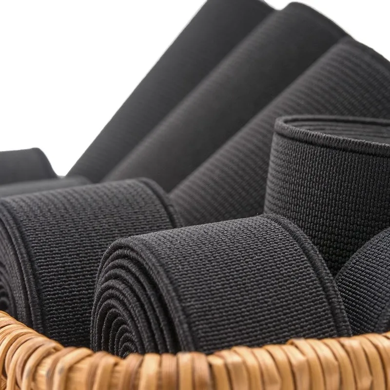 4M Black Elastic Band 10-80mm Nylon Rubber Bands for Sewing Apparel Waistband Bungee Cord Belt Spring Webbing Tape DIY Supplies