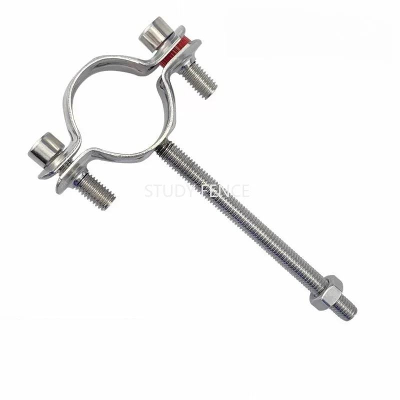 2PCS Stainless Steel Fixed Pipe Clamp, with Screw Pipe Clamp, Pipe Fixing Clamp, Household Hardware Accessories, M8x100mm