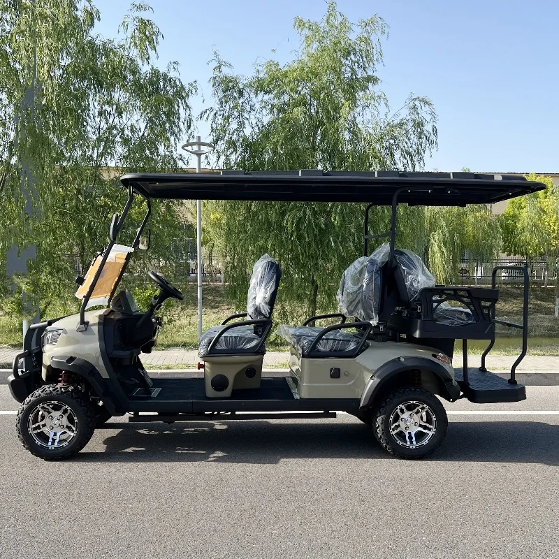 

New 4+2 6 Seats China Factory Custom Club Hunting Car Battery Operated Golf Carts Carbon Fiber Dashboard Electric Golf Buggy