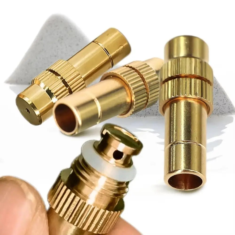 Durable OD 8mm Misting Nozzle Brass Low Pressure Irrigation Nozzle Adjustable Cooling Nozzle
