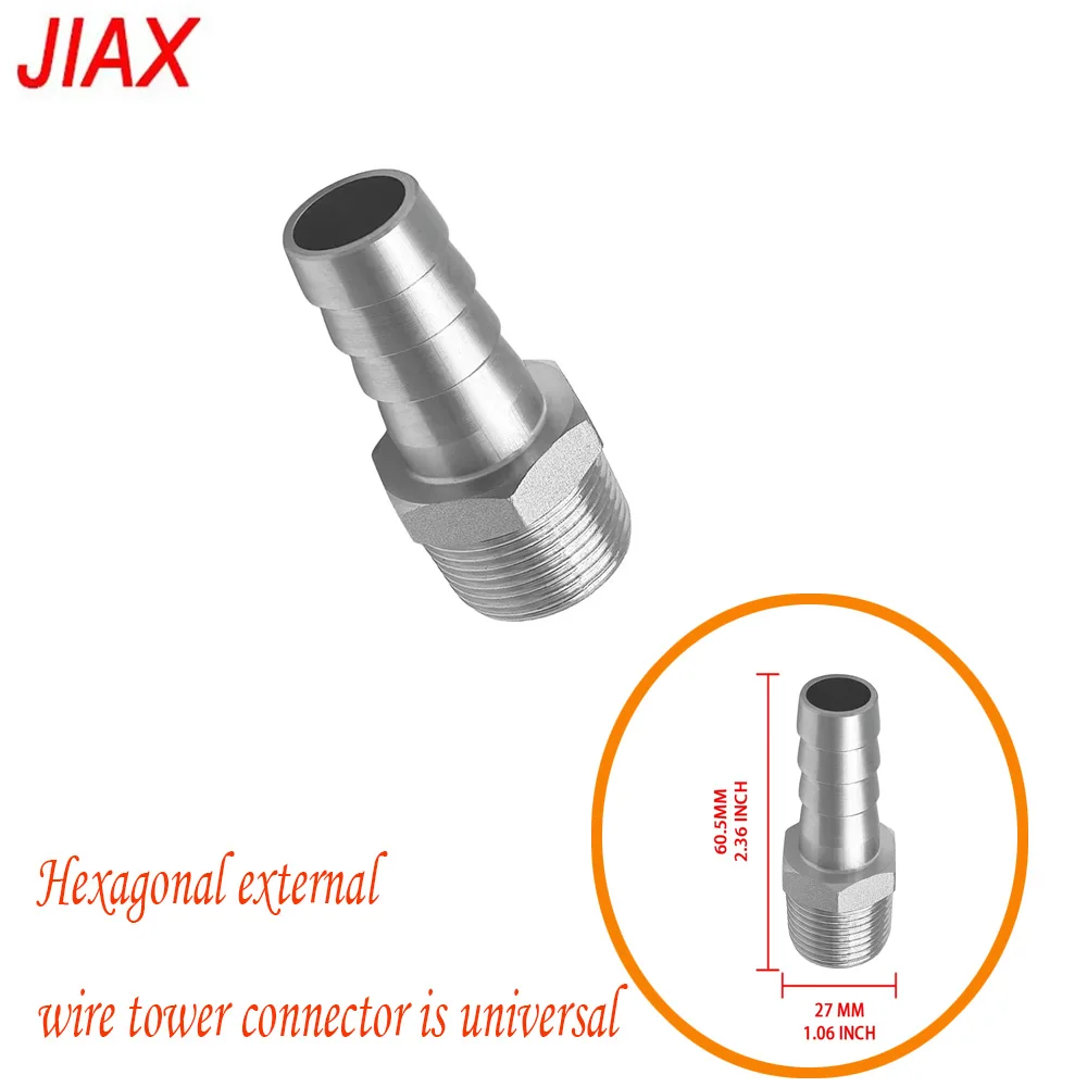 Stainless Steel Water Hose Adapter with Male Thread: Converts 3/4