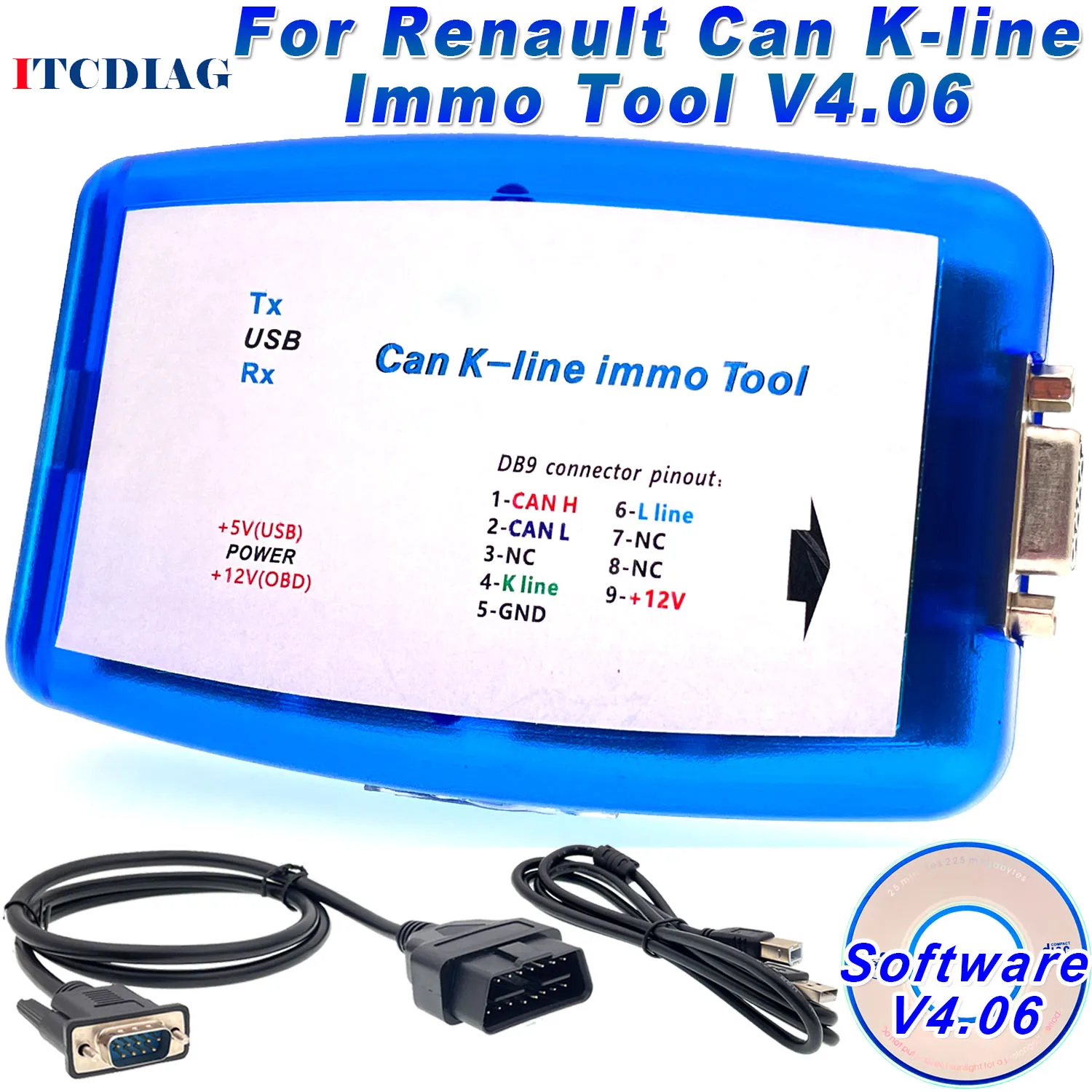 For Renaultman Can K-line Immo Tool V4.06 Fit for Renault CAN / K-line ECU Tool OBD2 Programmer Tool Read / Write EEPROM