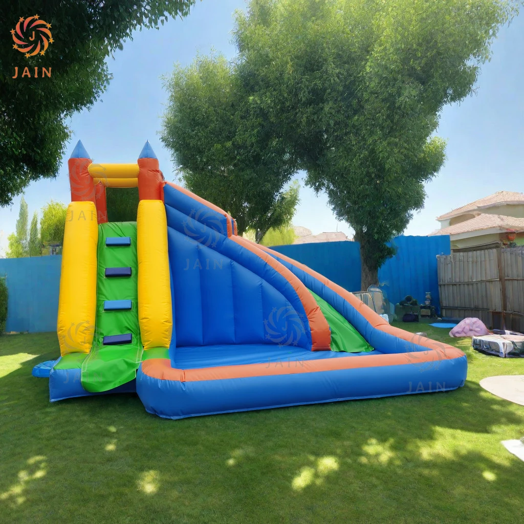 Commercial Water Park Water Slide Inflatable Bounce House Climbing Jumping Pool Splash Pool for Kids for Birthday Party