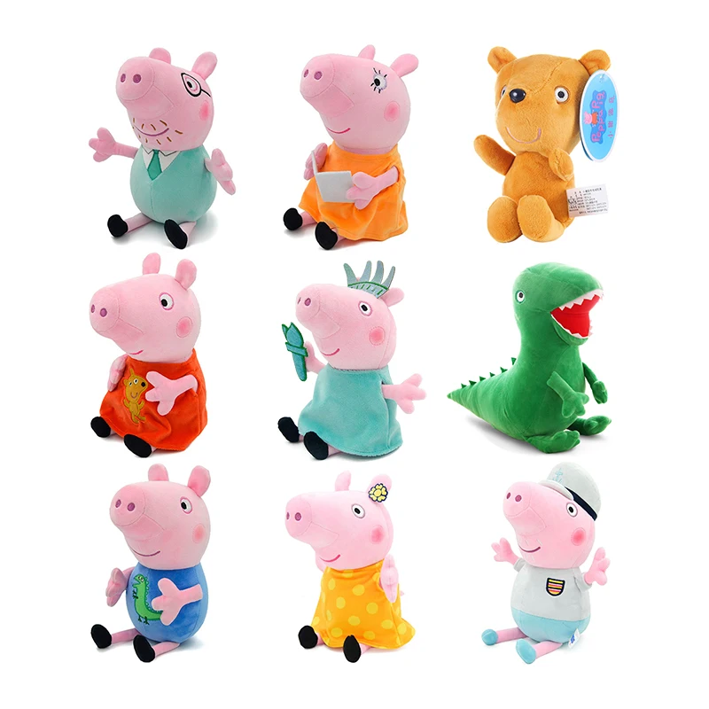 Peppa Pig Plush Doll Stuffed PP Cotton Pig Mom Dad Family Full Series Model Children\'s Toys Anime Figure George Birthday Gifts