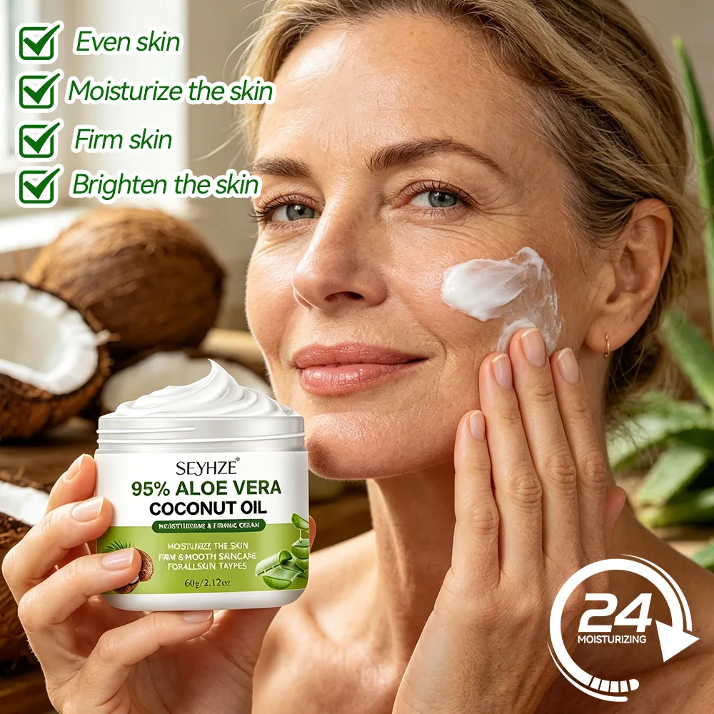 SEYHZE Day Night Hydrating Cream with Aloe Coconut And Snow Lotus Triple Skin Care Benefits 72-Hour Moisture Skin Nourishment Ti