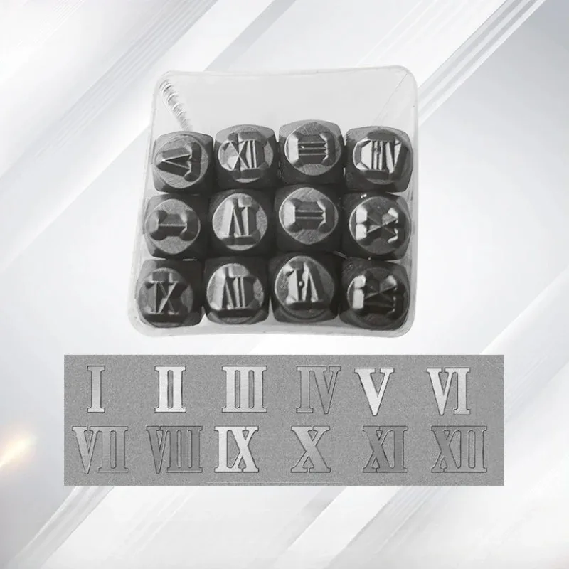 12Pcs Roman Numerals Steel Stamp Set 3mm Brass Punch for Jewelry - High Precision Durable Professional Metal Stamping Tool