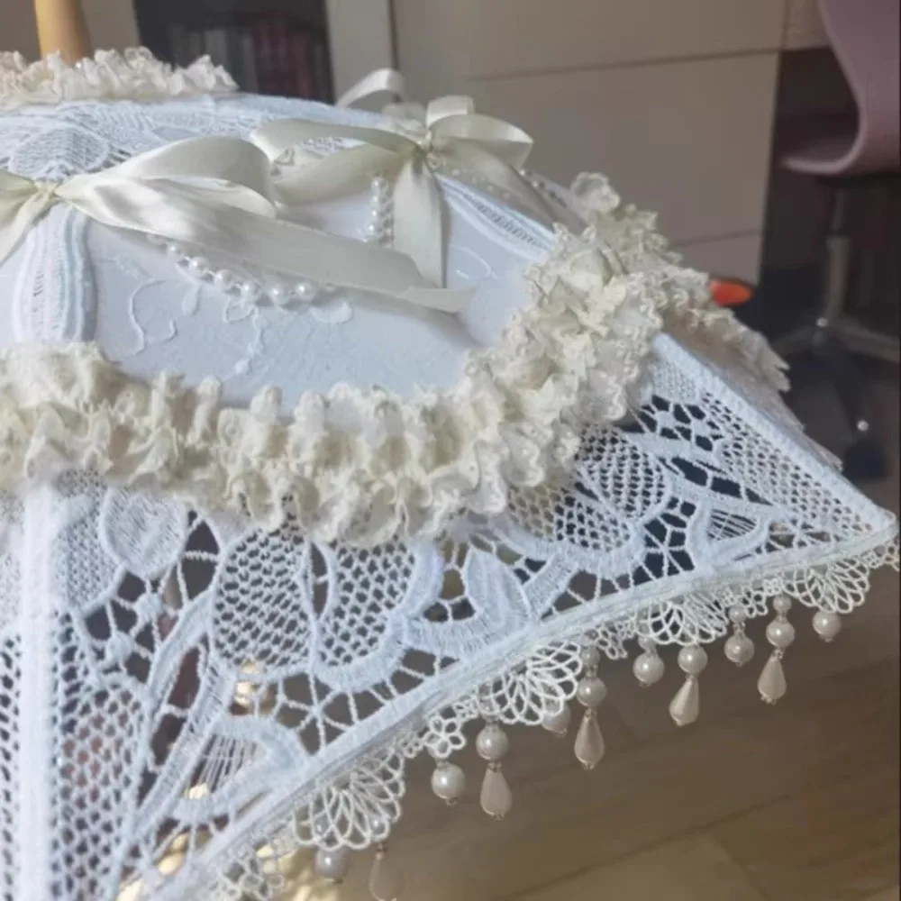 5cm Wide Lace Pleated Ruffles Ruffled 1 Yard Lace Fabric Double Layers DIY Embroidered Ruffle Trim Apparel Curtains Sewing Decor
