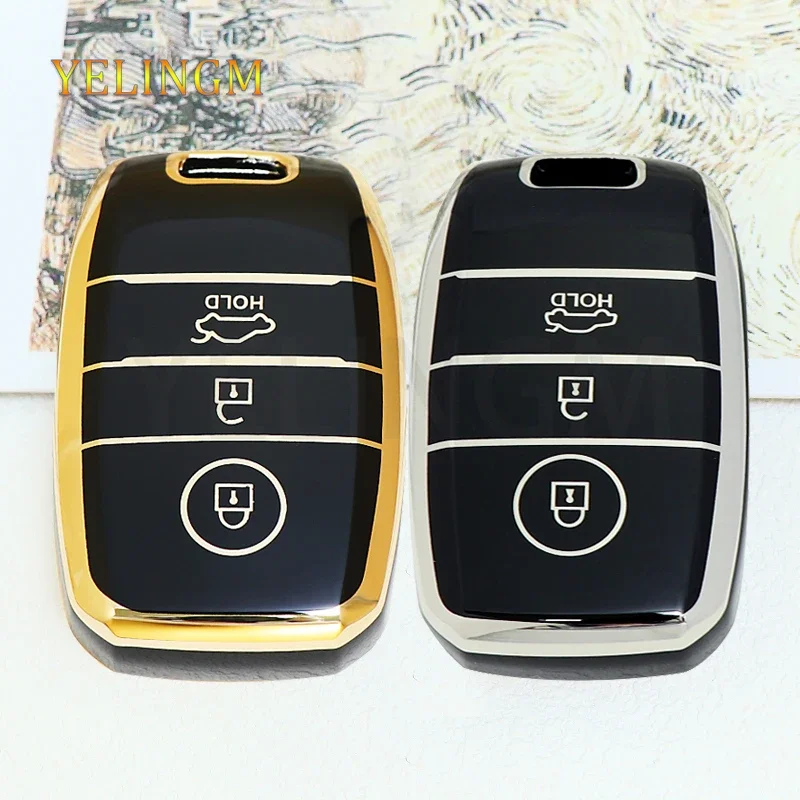 3 Button TPU Car Key Case Cover For Kia Optima Sorento Niro Soul Ray Keys Skin Holder Protect Shell Fob Bag Keychain Accessories