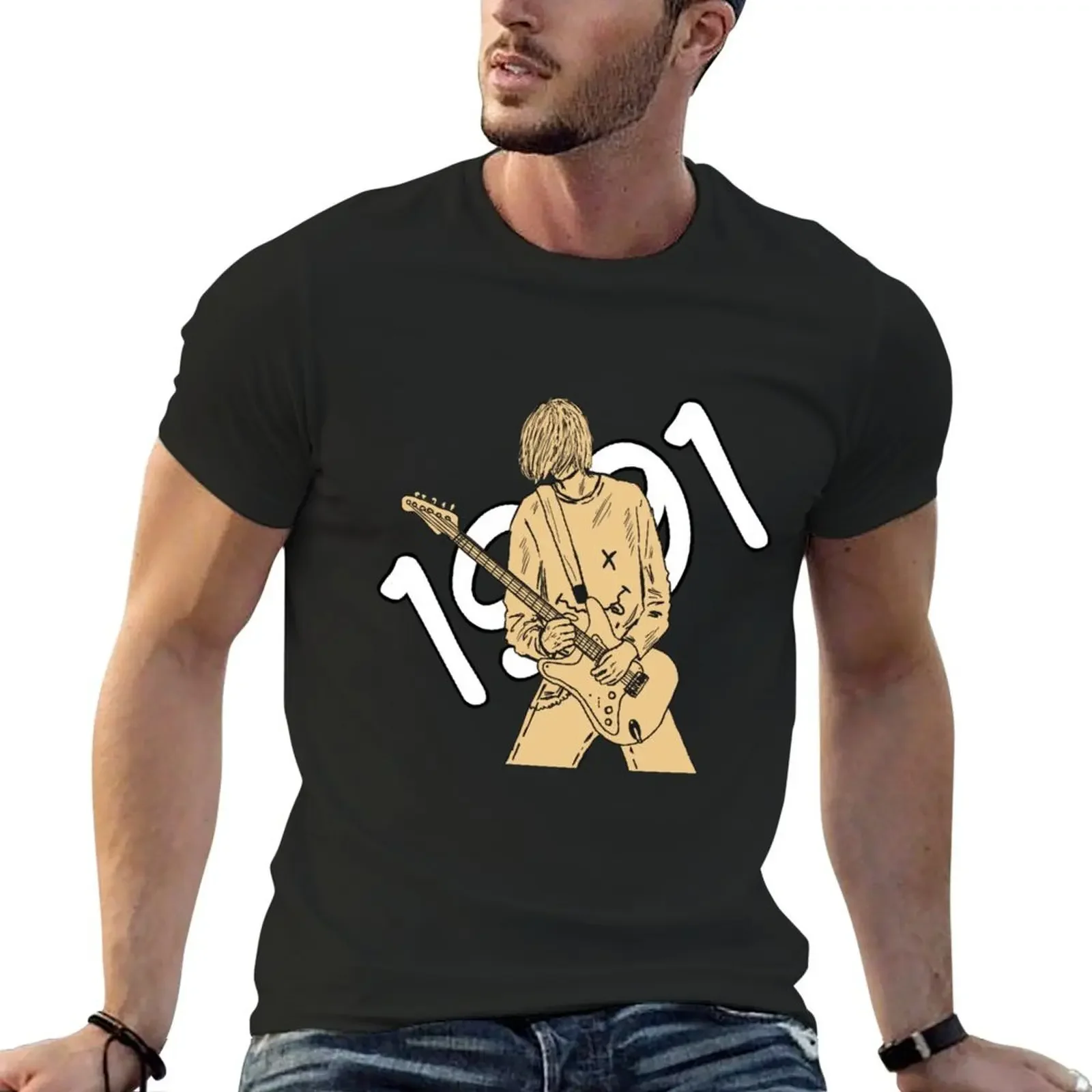 Kurt Cobain 1991 Style T-shirt customs anime men clothes