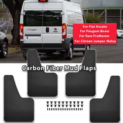 Carbon Fiber Mud Flaps For Fiat Ducato Peugeot Boxer Ram ProMaster Citroen Jumper Relay Mudflaps Splash Guards Fender Flares