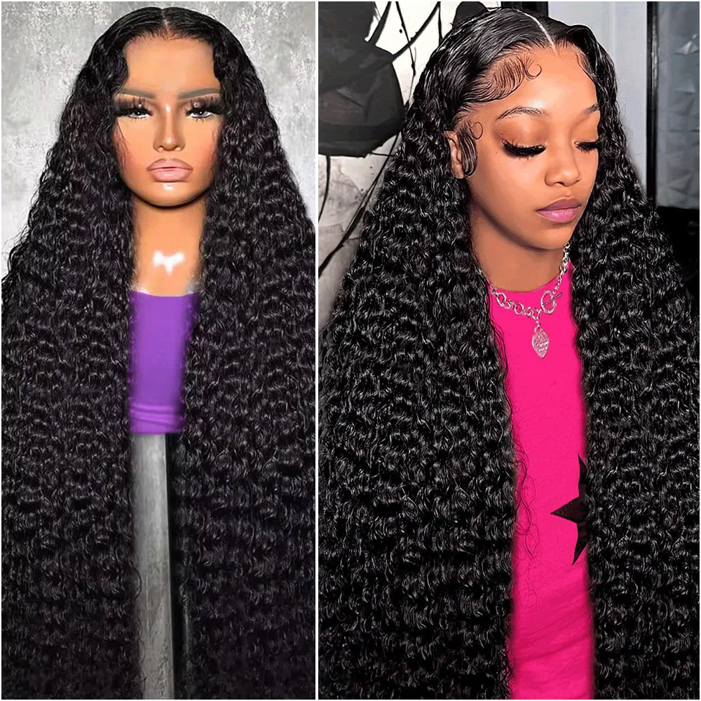 

200% 40 Inch 13x6 Deep Wave Lace Frontal Wigs Human Hair Curly 7x6 360 Full HD Transparent Lace Front Wig Pre Plucked For Women