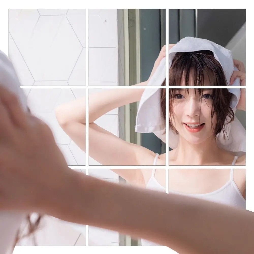 Unbreakable Flexible Mirror Sheets Large Size Non Glass Square Wall Mounted Mirror Frameless Cuttable Mirror Stickers DIY Craft