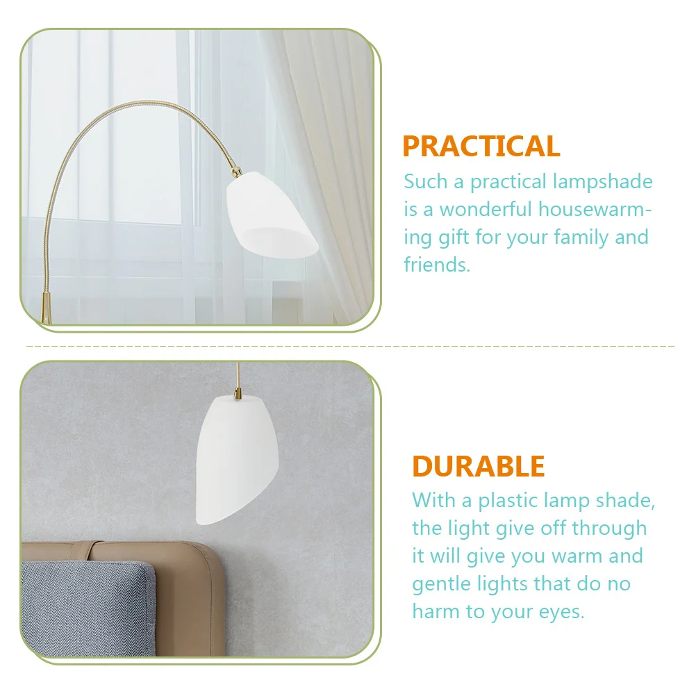 

4pcs Inclined Head Lampshade Plastic Table Lamp Cover Simple Shade For Floor Light Bedside Desk White Replacement Lamp Accessory