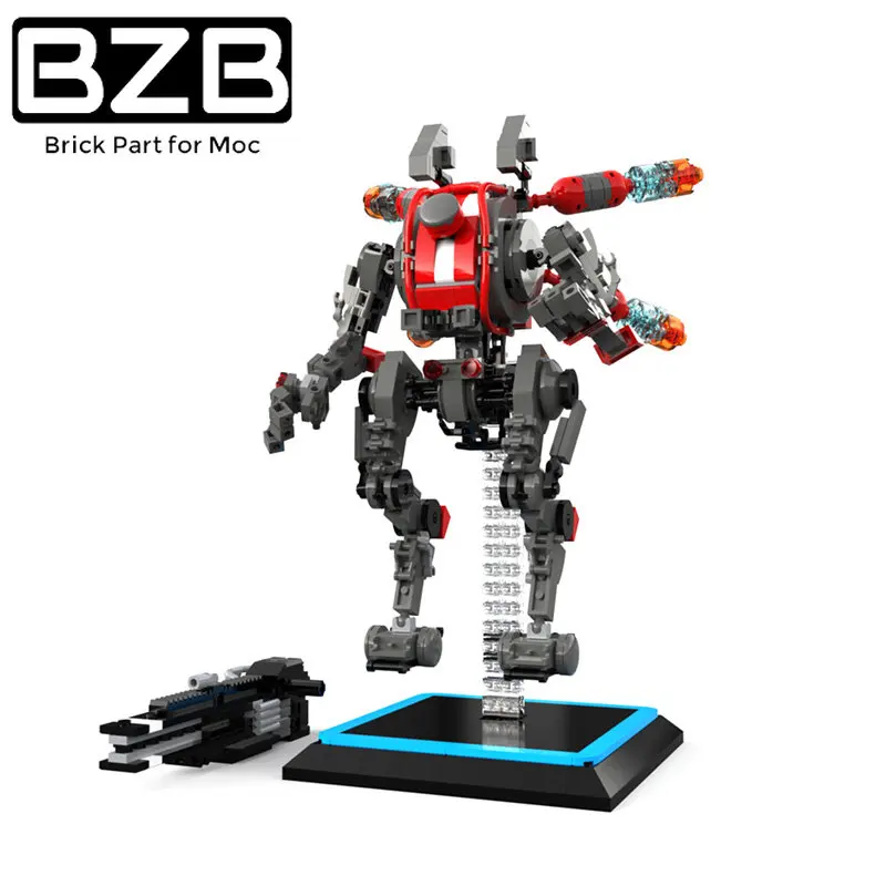 

BZB MOC Game Polaris Titan Rocket Pilot Cockpit Robot Buidling Block Set Viper's Northstar Titan Brick Model DIY Toys Kids Gifts