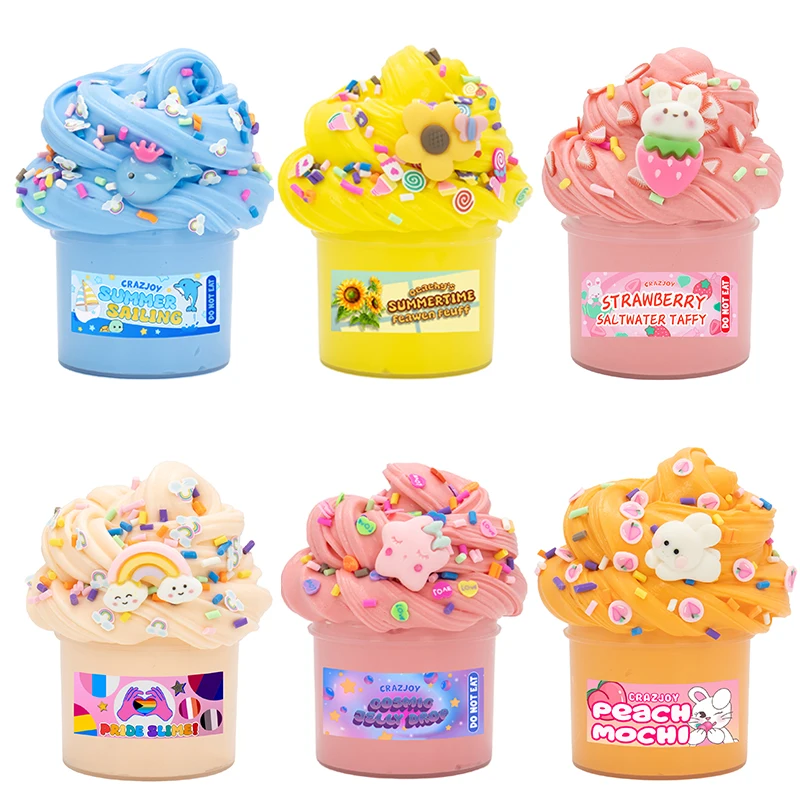 2,37oz Flauschige Butter-Slime-Sets, nicht klebend, superweich, duftend, Polymer-Spielzeug, DIY-Schulpreise, perfekte Geburtstagsparty-Geschenke