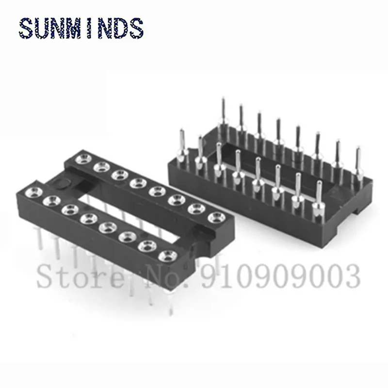 10pcs DIP-16 Round Hole 16 Pins 2.54MM DIP 2.54 DIP16 IC Sockets Adaptor Solder Type 16 PIN IC Connector