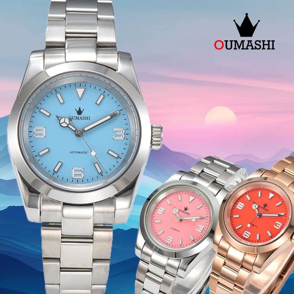 

OUMASHI-series new style men NH35 watch 39mm Simple Luxury Sapphire Luminous stainless steel waterproof NH35 watch