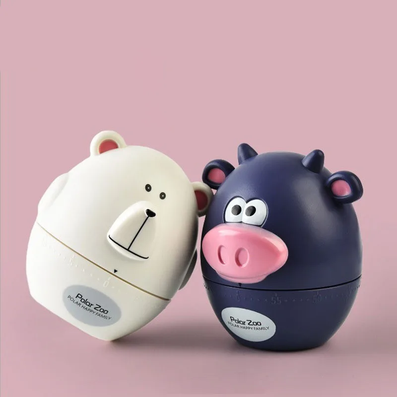 Kitchen Timer Cute Countdown Alarm Clock Animal Child Study Timer Mechanical Timer Kitchen Cook Tool Timer Gadget