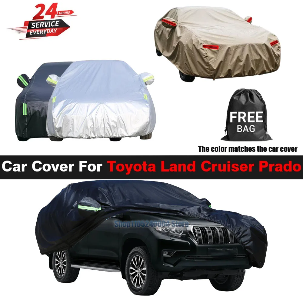 For Toyota Land Cruiser Prado 2002-2025  Outdoor Car Cover SUV Sun Anti-UV Rain Snow Wind Protection Cover Dustproof