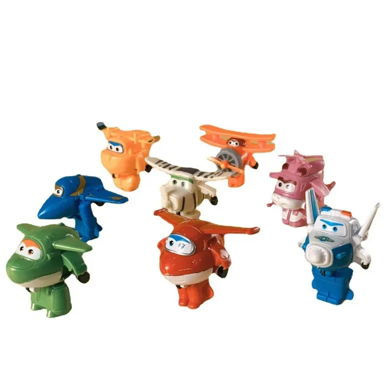 8 pezzi Set Mini trasformazione Anime Action Figures Robot Deformazione Giocattoli Collezione di giochi per auto Modello bambola per regali per bambini