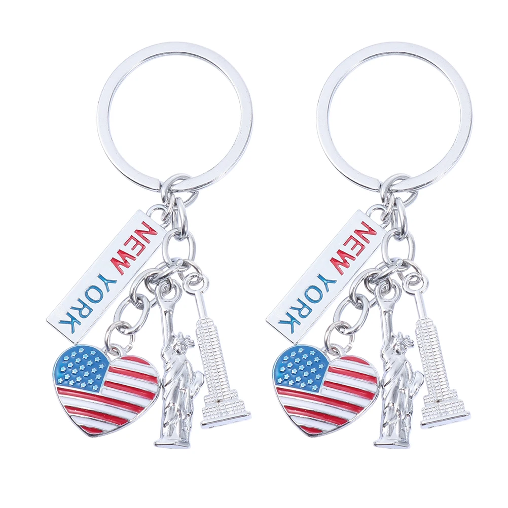 

2 Pcs Souvenirs Handbag Pendant Charms Keychain Hanging Ornament Backpack American Pride Cute