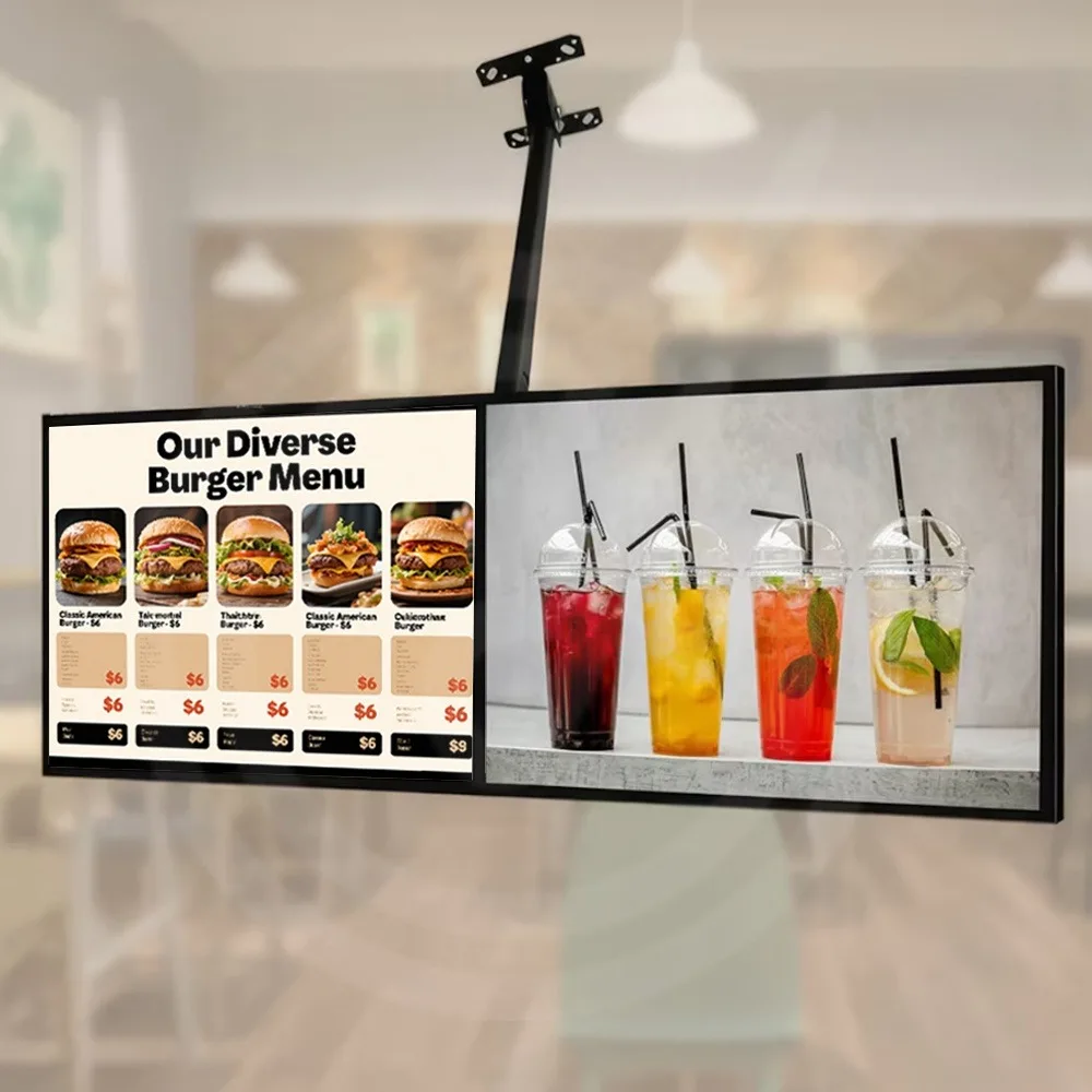 

Custom LED Light Box Sign Backlit Menu Board Illuminated Poster Display Ultra-Thin Poster Hanging Sign Restaurant Burger Shop