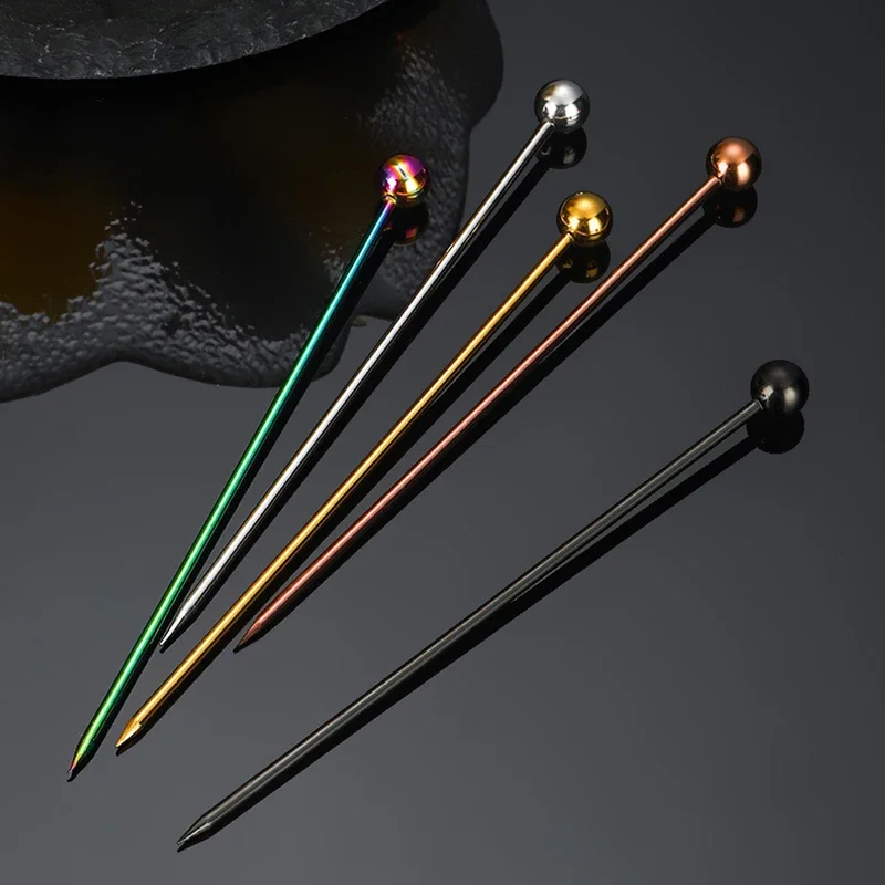 Cocktail Picks 304 Stainless Steel Skewers for Toothpicks Sticks Fruit Metal Toothpick Martini Stick Fancy Garnish