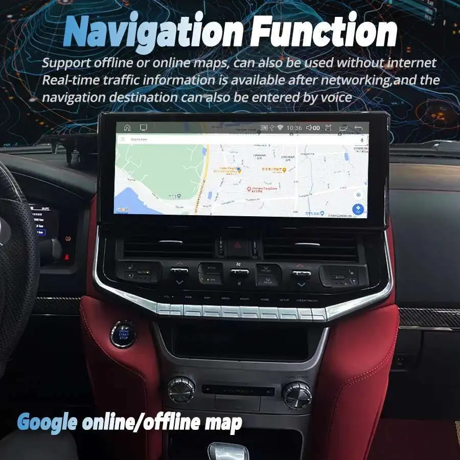 Car Radio For Toyota Land Cruiser 200 LC200 2008-2022 16.2 inch Android QLED Touch Screen Multimedia Player Navigation Stereo 4G