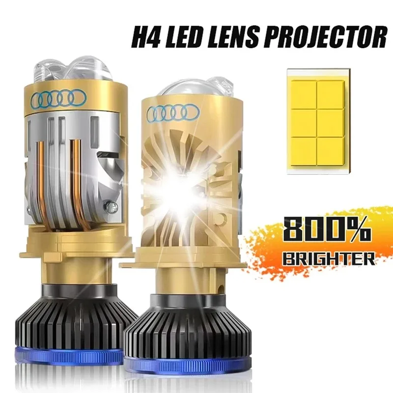 

Bi-LED H4 Projector Lens Headlight Hi-Lo Beam LED Bulb with Canbus Car Motorcycle LED Lamp Sharp Cut-off