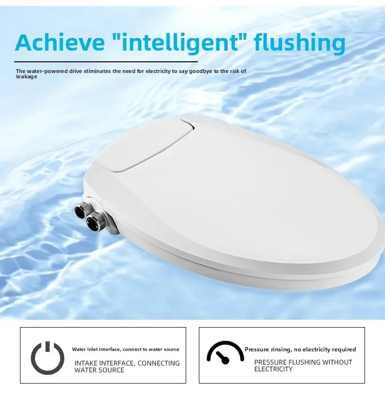 Copriwater Bidet Caldo/Freddo Non Elettrico, Sedile WC Intelligente per Lavaggio Femminile, Accessorio Bidet Regolabile in Pressione dell'Acqua
