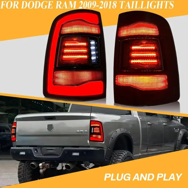 

Для Dodge Ram 1500 2500 3500 2009-2018 пара светодиодных задних фонарей, последовательные дымовые линзы