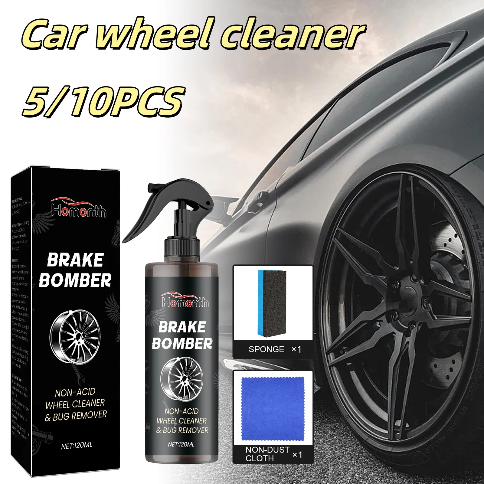 Homonth Tires Dust Remover Cleaner Wheel Dirt And Bug Marks Wheel Tire Rim Clean Stains Repair Wheel Abnormal Noise Rust Cleaner