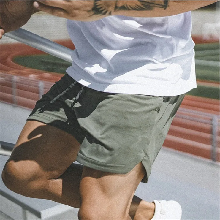 Pantalones cortos de entrenamiento 2 en 1 para hombre, Shorts deportivos ligeros de 7 \