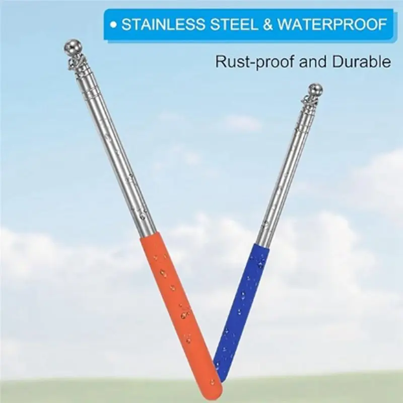 BHBD-Telescopic Handheld Flagpoles, Stainless Steel Extendable Portable Guide Flag Pole For Tour Guides Teacher Pointer