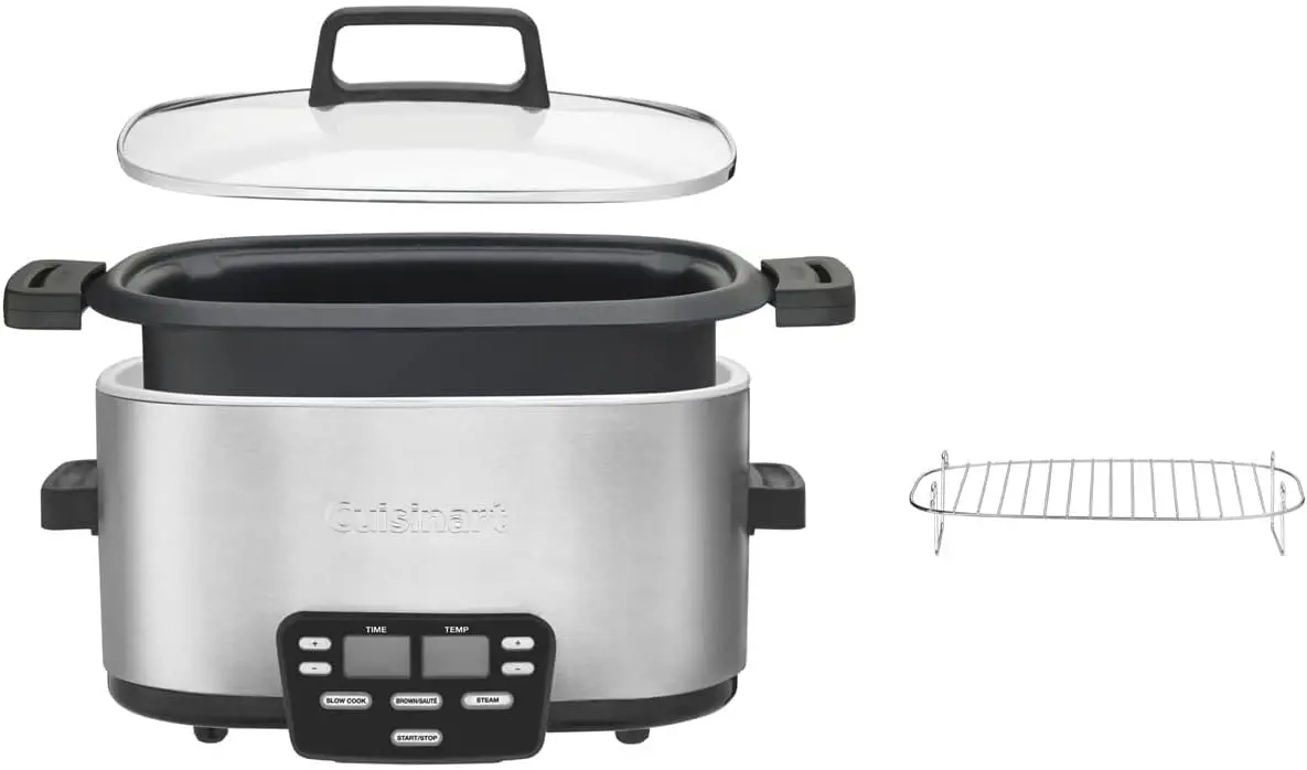 Multi-Cooker 3-w-1 Cook Central o pojemności 6 litrów: wolnowar, brązowy/mieszany, parowar, srebrny