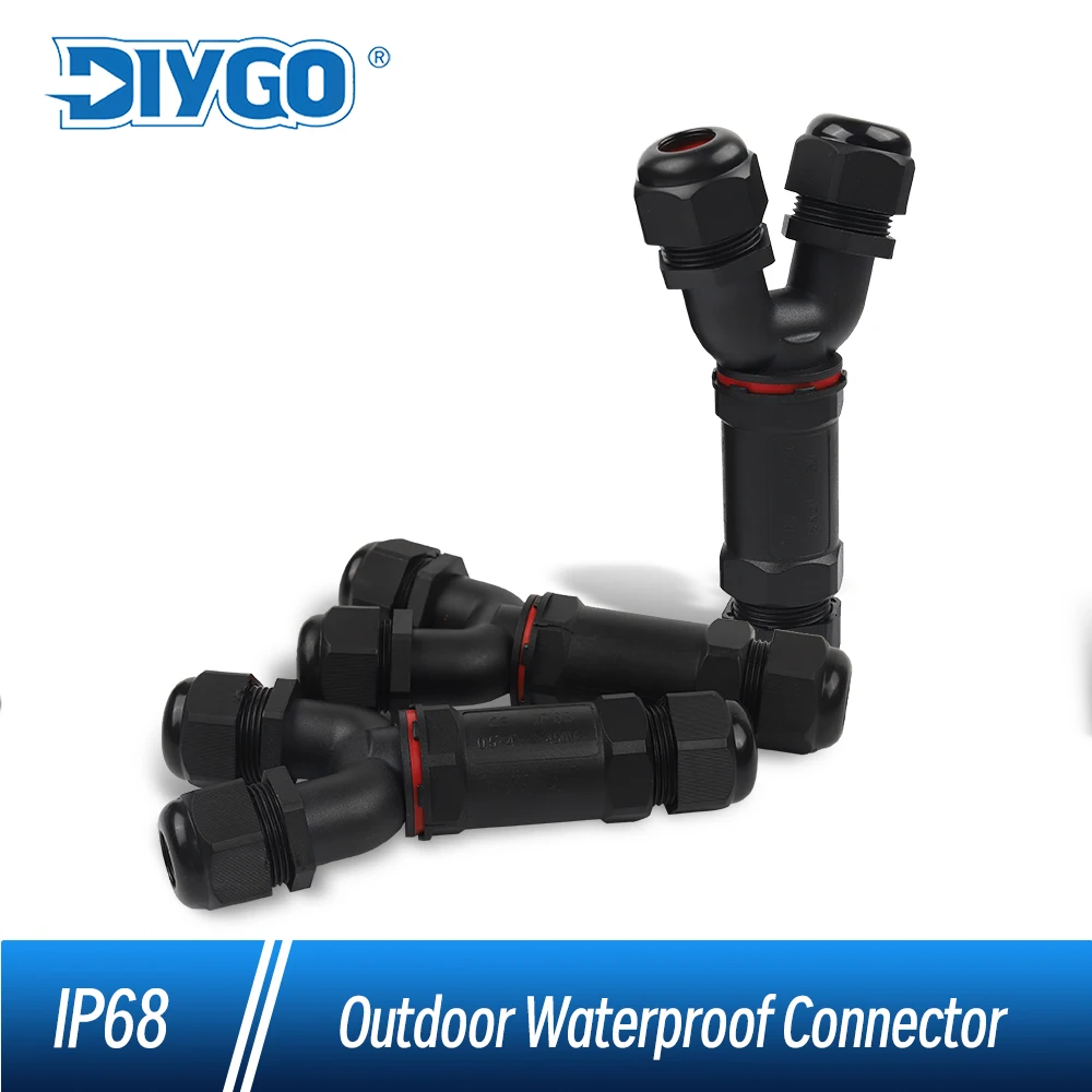 

IP68 M25 Outdoor Waterproof Cable Connector Y-Type 5PIN 3-Way 6-16mm Quick Screw Connectors Wire Adapter For Electrical Wiring