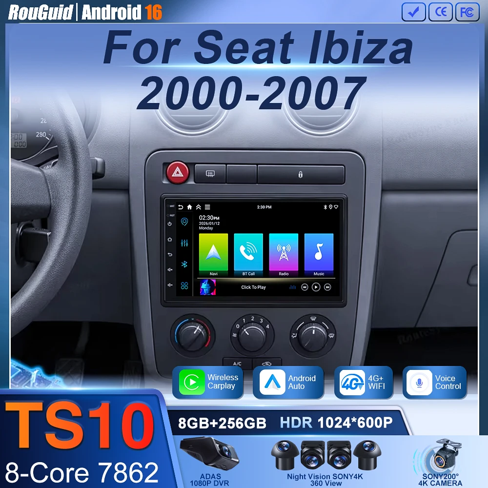 7'' Android For Seat Ibiza 2000 2001 2002 2003 2004 2005 2006 2007 GPS Navigation Radio Stereo Multimedia Player Screen Carplay