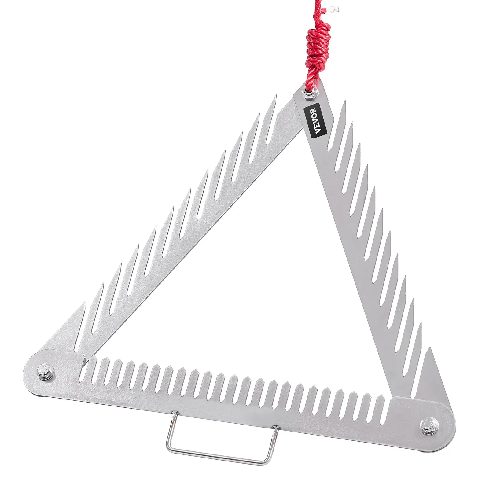 

24' Pond Aquatic Weed Rake With Handle 3-Sided Foldable Lake Weed Rake 30ft Rope