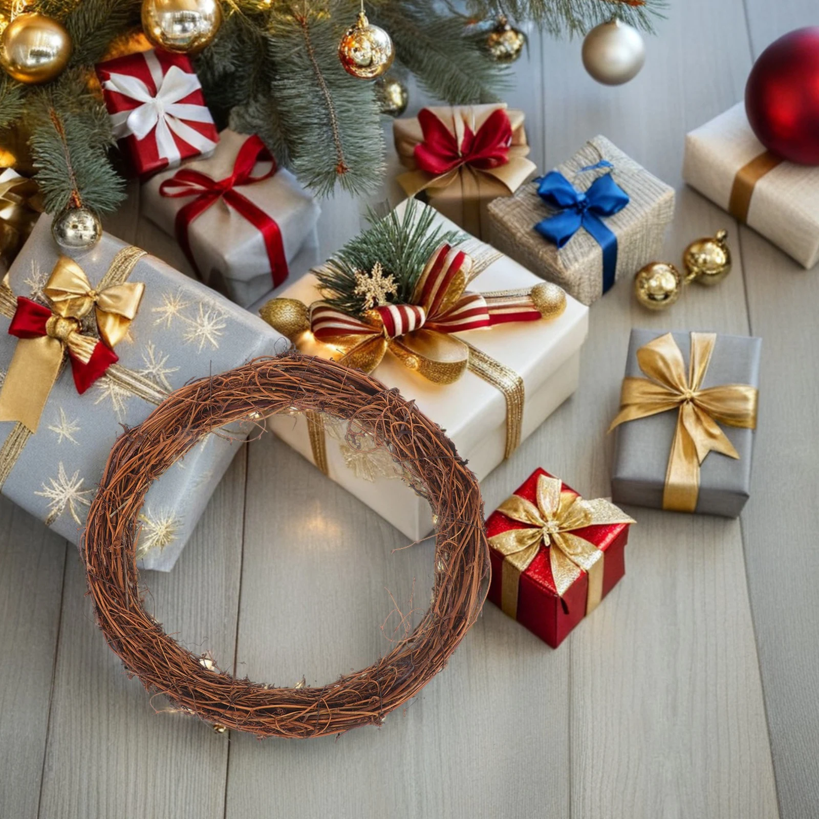 

6pcs 30Cm Rattan Forms For Diy Crafts Natural Vine Garland Frames Rustic Holiday Decor Indoor Outdoor Wedding Party Home