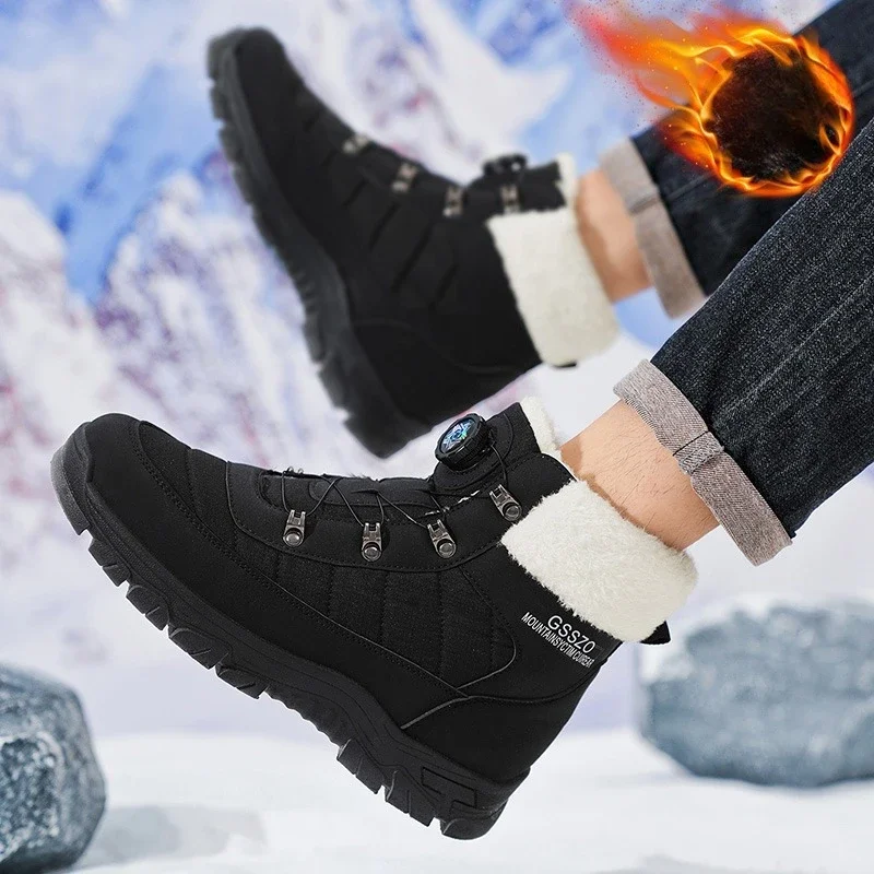

Winter Men Boots Outdoor Snow Boots High Top Cotton Boots with Non Slip Wear Resistant Leisure Versatile Outdoor Plush