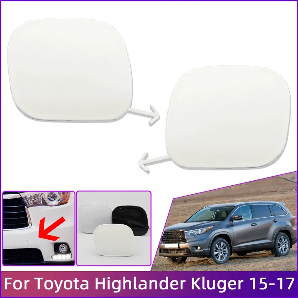 

2Pcs Auto Front Bumper Towing Hook Eye Cover Cap For Toyota Highlander Kluger 2015 2016 2017 Tow Hook Hauling Trailer Lid Hood