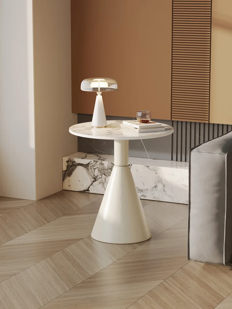 

Nordic sofa side few ins modern simple balcony round table cream wind small coffee table Internet celebrity bedside table side t