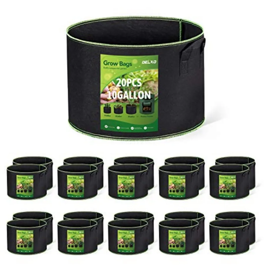 Pack 0 Heavy Duty Aeration Thickened Nonwoven Fabric Pots Plant Grow Bags with Handles