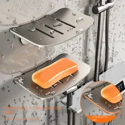 Metal Soap Dish Durable Wall Mounted Drainable Soap Box Storage Rack Bathroom Kitchen Sink Organizer