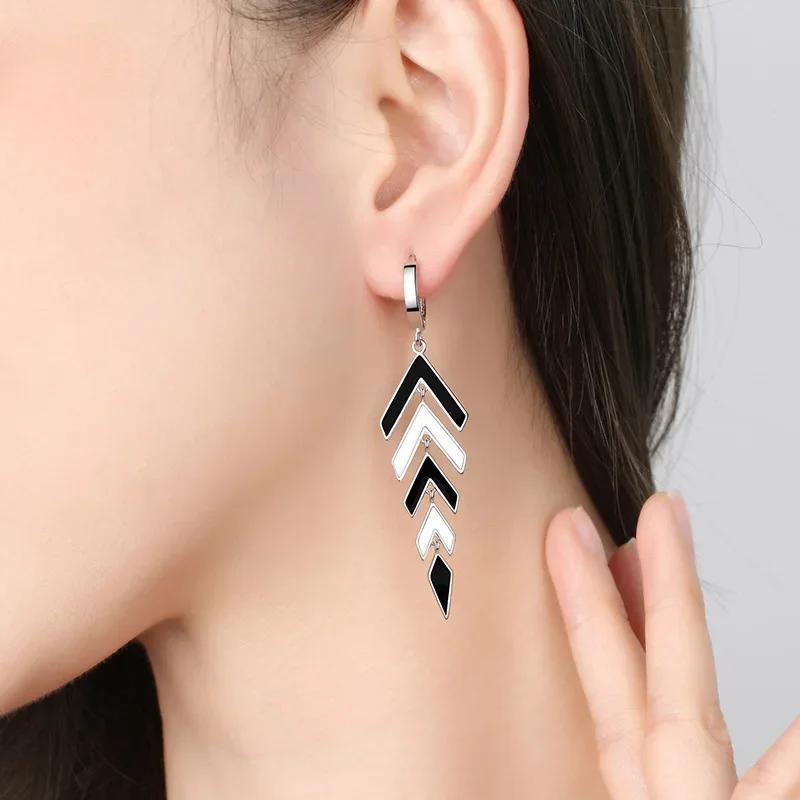 

925 Sterling Silver Earrings Zircon Long Earrings For Women Fashion Jewelry Gifts