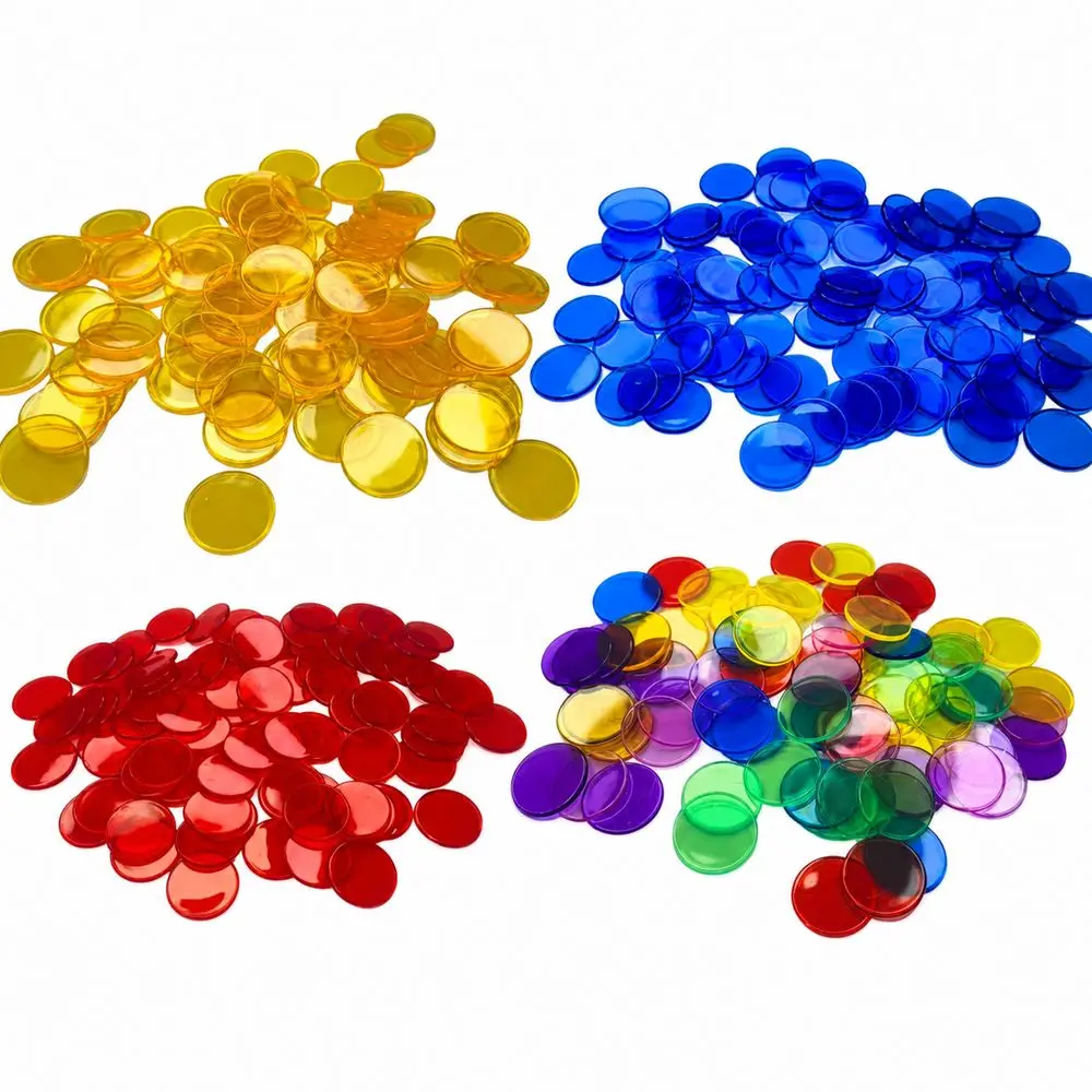 100Pcs New Plastic Counting Chips Colorful 25mm Bingo Chips Hands On Learning Lightweight Counting Tokens Sorting Activities